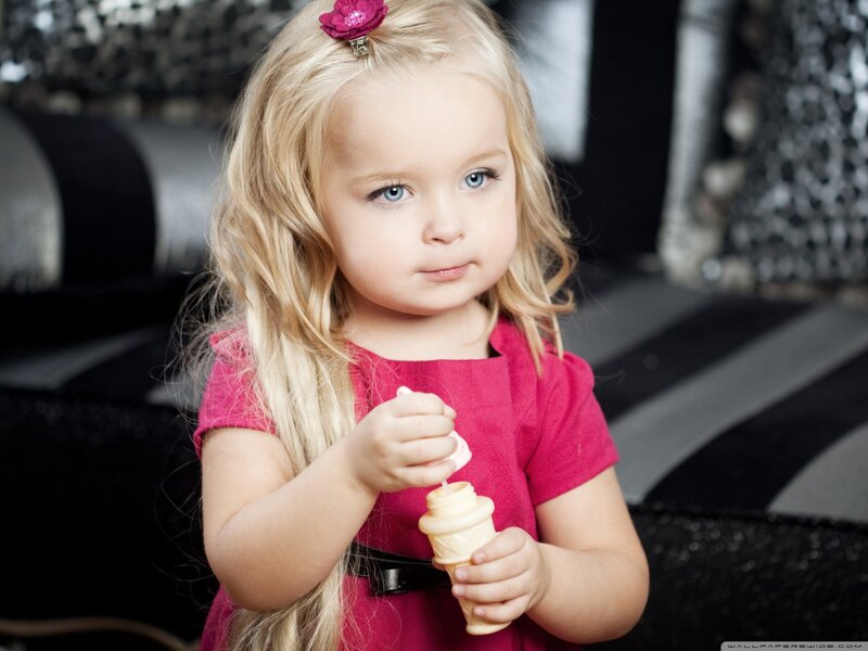 Blonde Girl with Ice Cream — Red