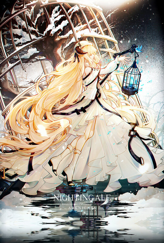 Blonde Girl with Lantern — White