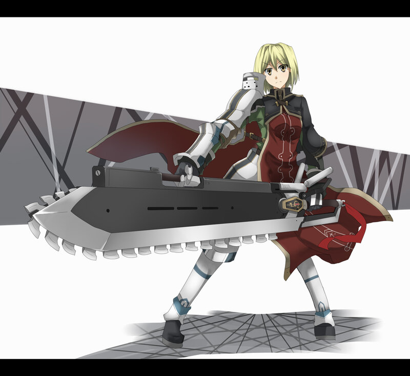 Blonde Girl with Large Sword