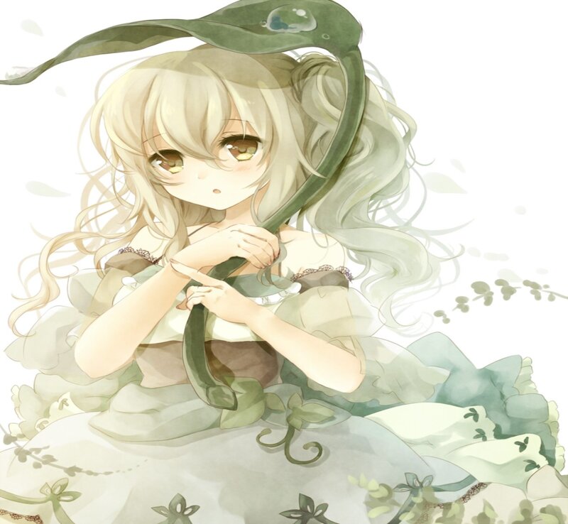 Blonde Girl with Leaf Hat