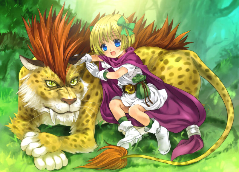 Blonde Girl with Leopard