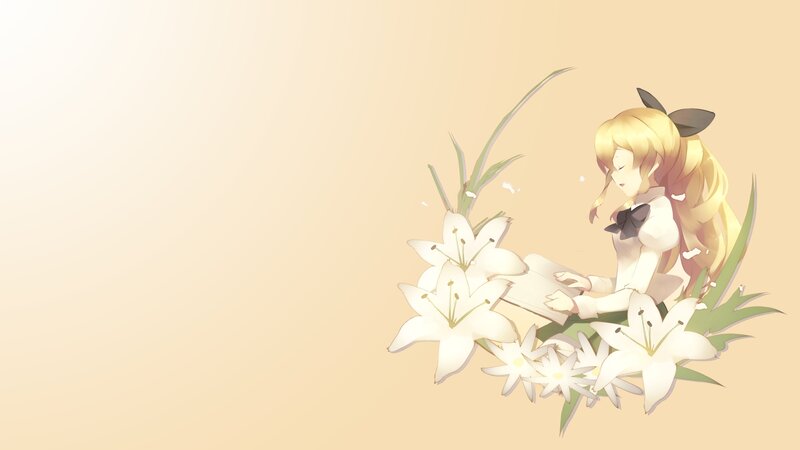 Blonde Girl with Lilies