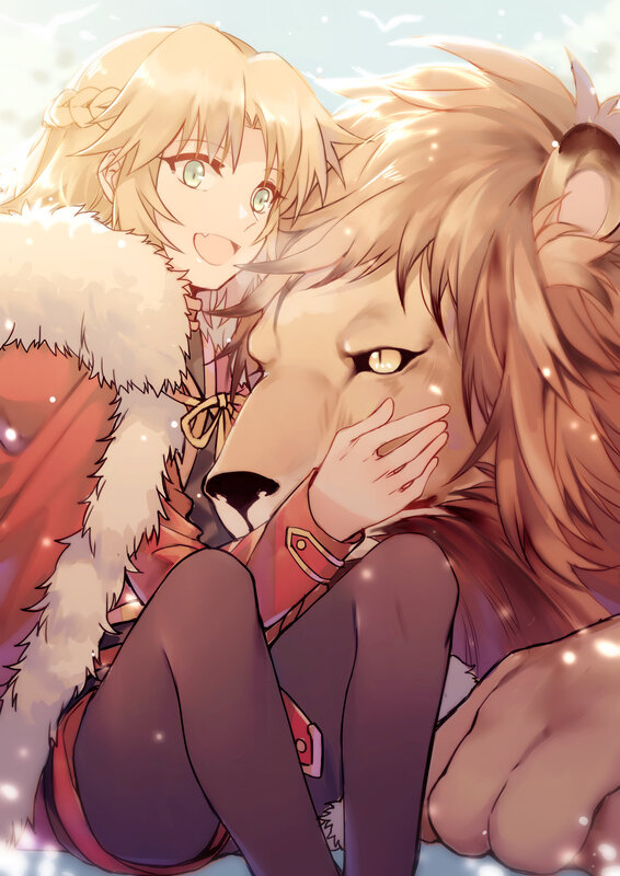 Blonde Girl with Lion — Gold