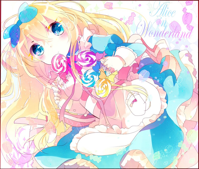 Blonde Girl with Lollipops