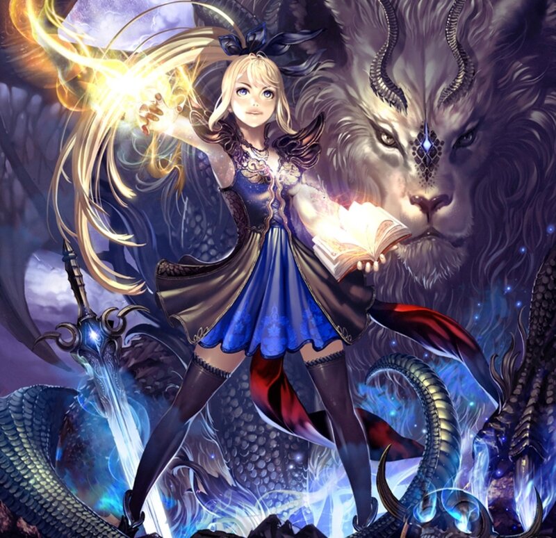 Blonde Girl with Magic — Blue