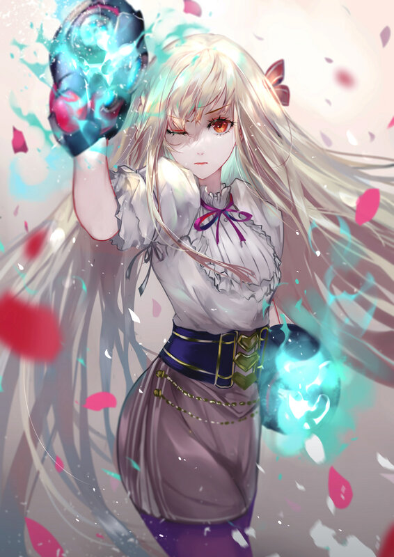Blonde Girl with Magic — White