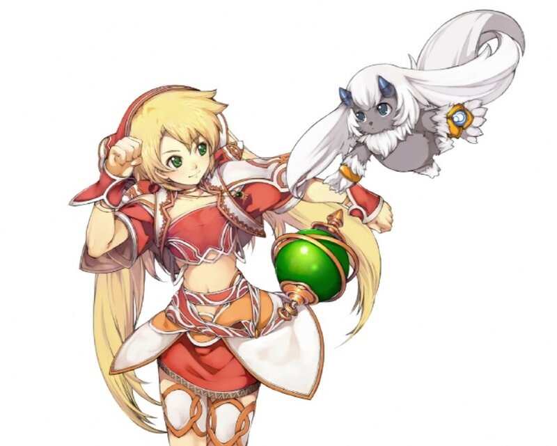 blonde girl with magical staff