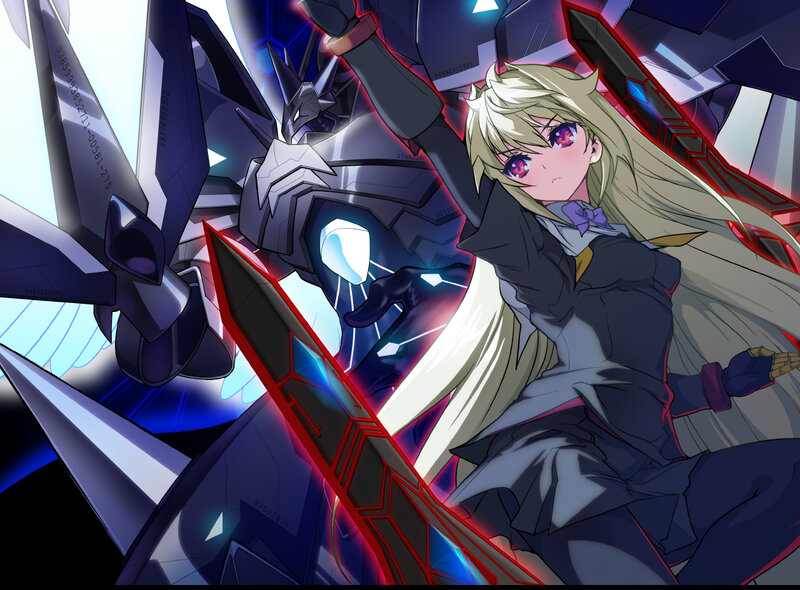 Blonde Girl with Mecha — Blue, Dramatic