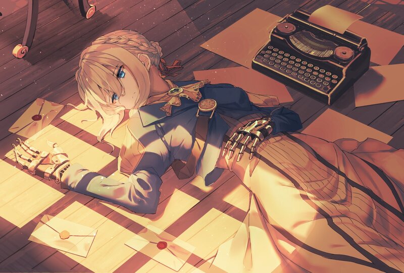 Blonde Girl with Mechanical Arms — Brown