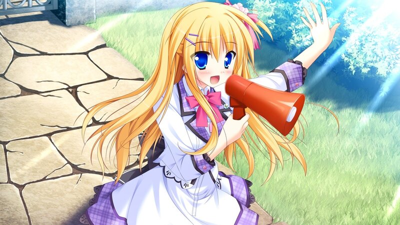 Blonde Girl with Megaphone