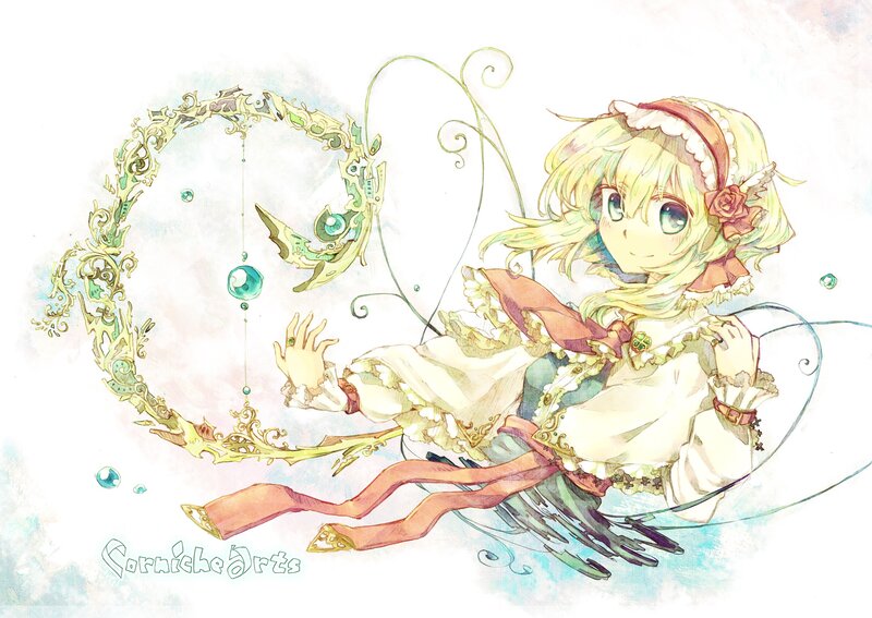 blonde girl with ornate staff
