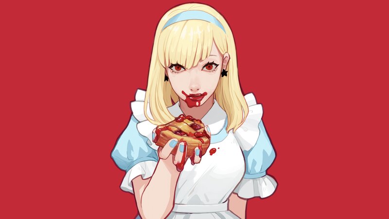 Blonde Girl with Pie