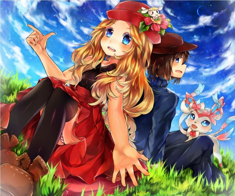 Blonde Girl with Pokémon — Red
