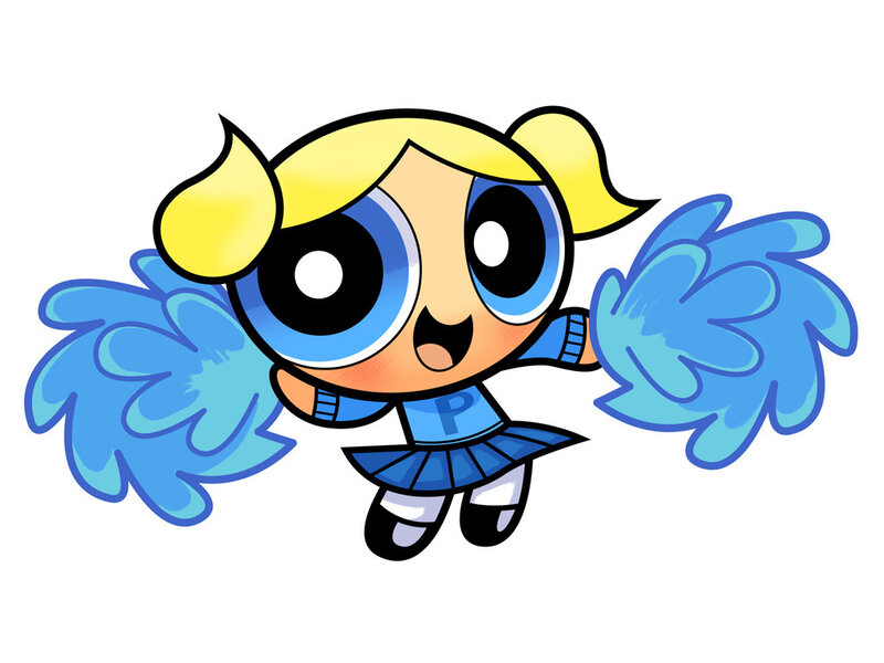 Blonde Girl with Pom-poms