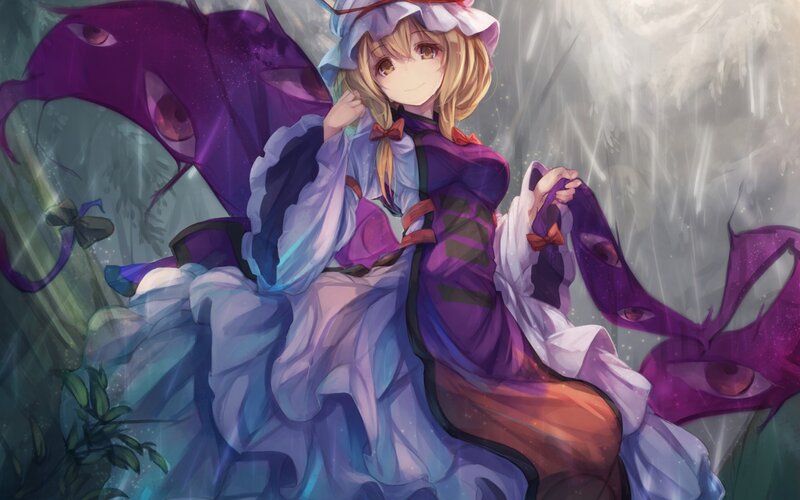 Blonde Girl with Purple Wings
