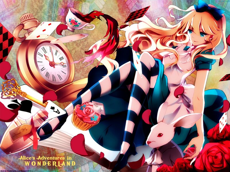 Blonde Girl with Rabbit — Red