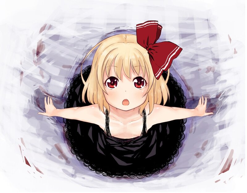Blonde Girl with Red Bow — White, Surprised, Anime