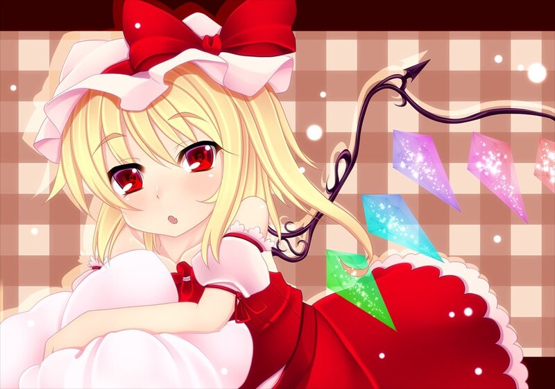 blonde girl with red eyes
