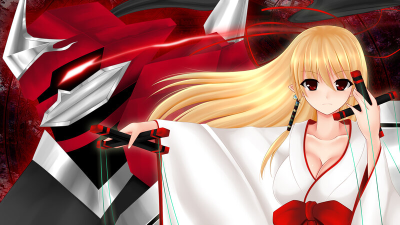 Blonde Girl with Red Eyes — Dramatic, Anime