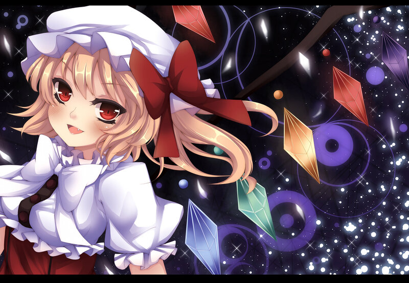 Blonde Girl with Red Eyes — White