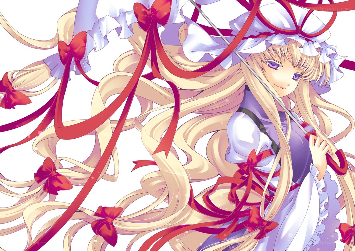 blonde girl with red ribbons