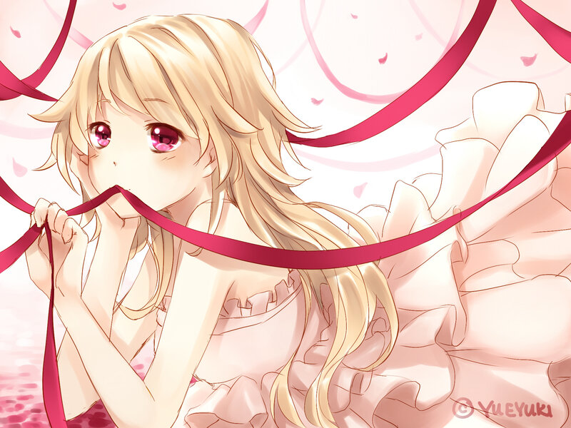 Blonde Girl with Ribbon — Pink