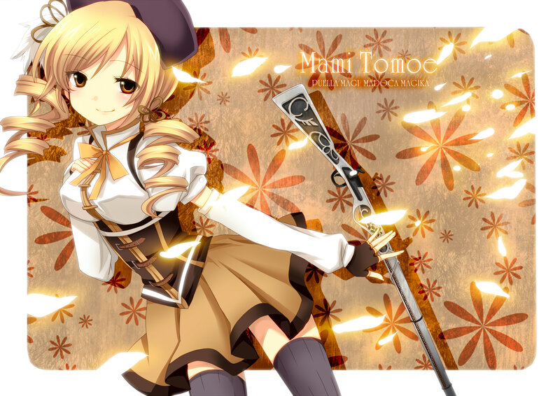 Blonde Girl with Rifle — Brown, Playful