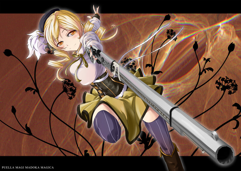 Blonde Girl with Rifle — Brown