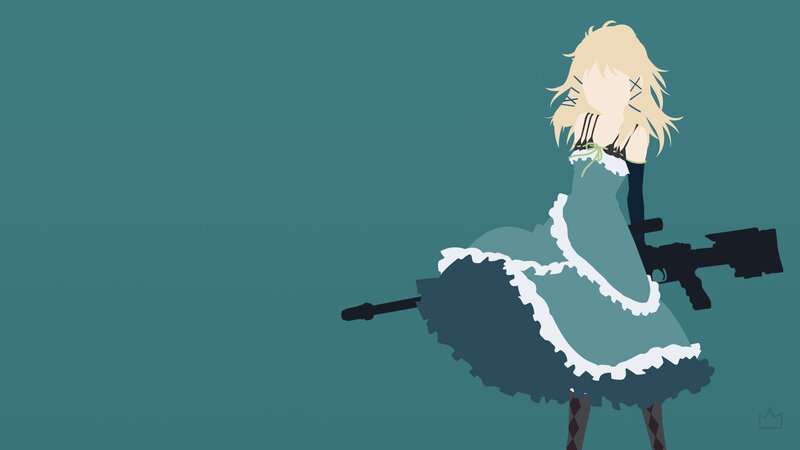 Blonde Girl with Rifle — Teal