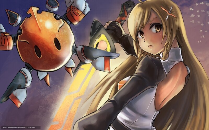 Blonde Girl with Robot