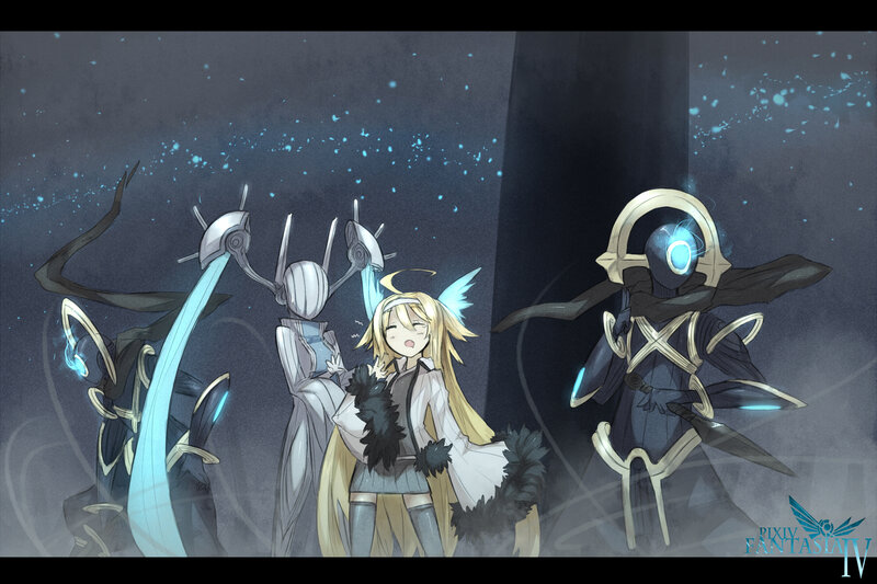 Blonde Girl with Robotic Figures