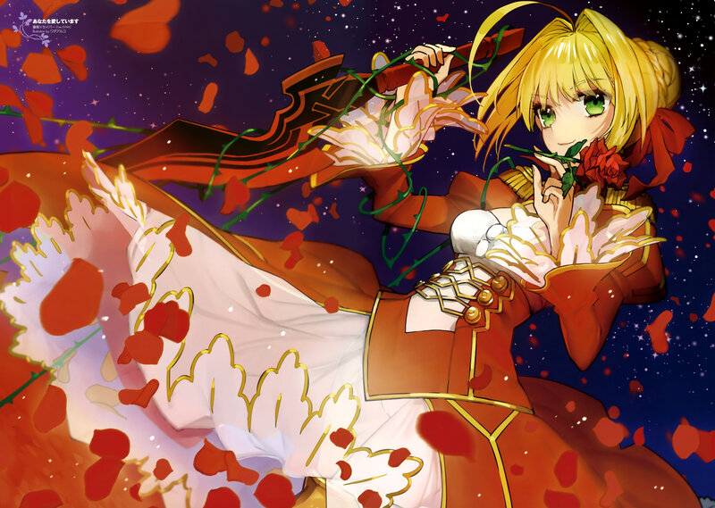 Blonde Girl with Rose — Red