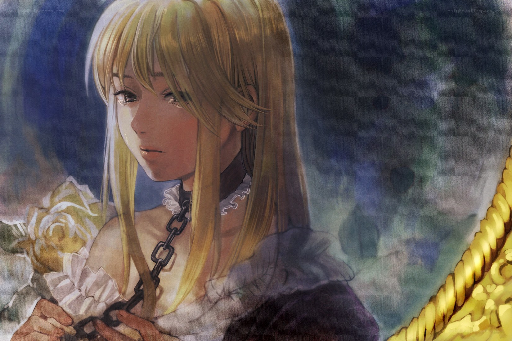 blonde girl with rose