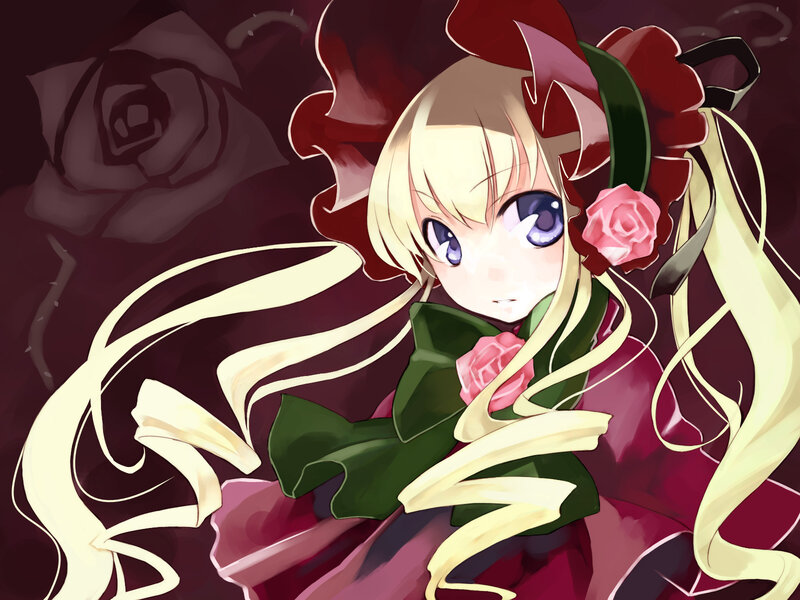 Blonde Girl with Roses — Red, Dramatic