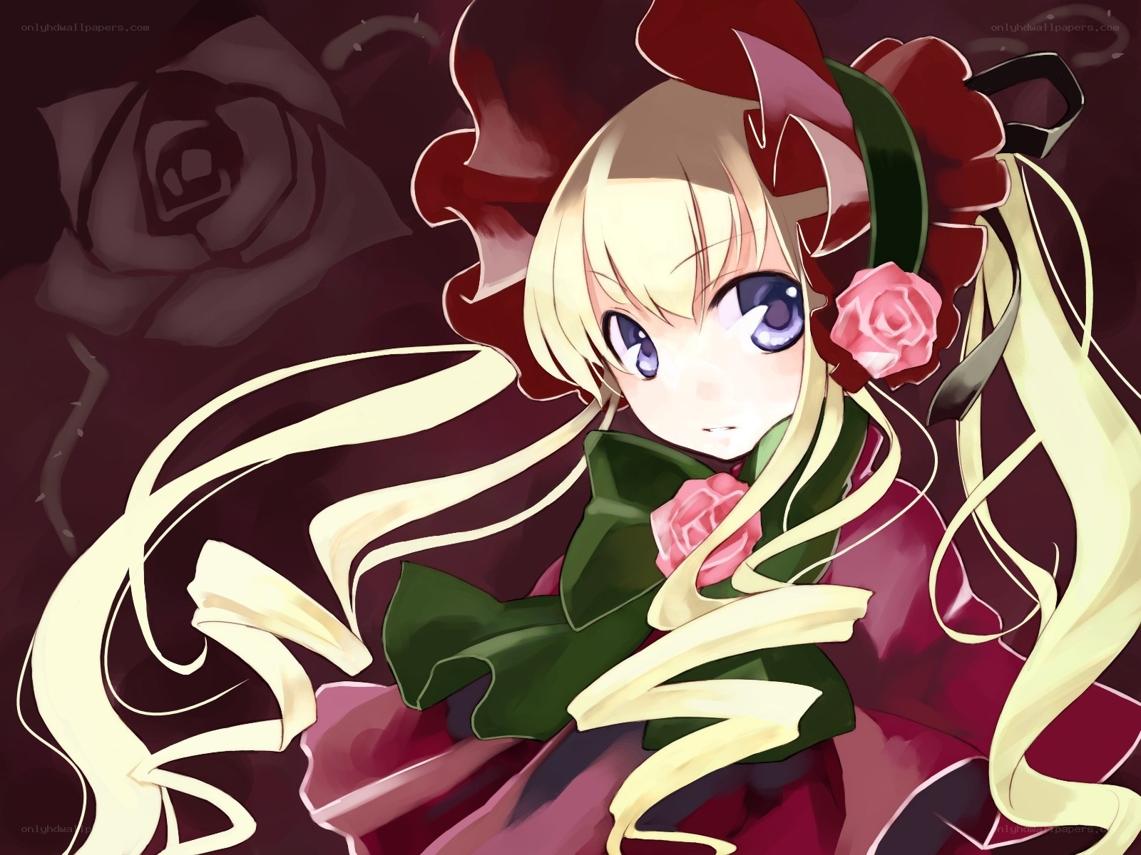 blonde girl with roses
