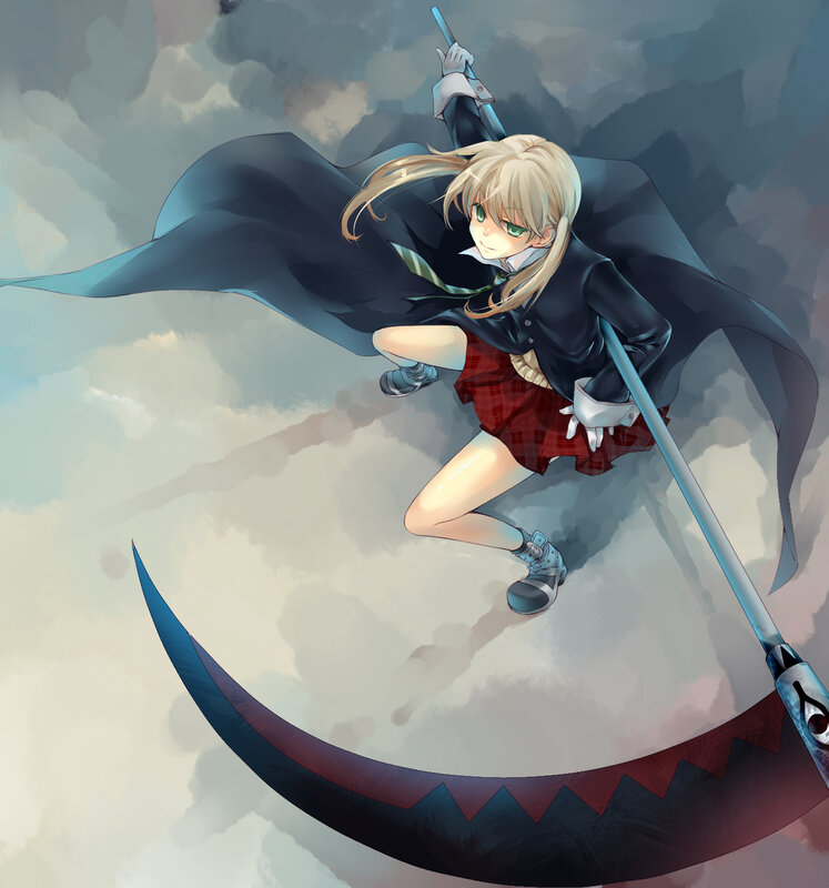Blonde girl with scythe
