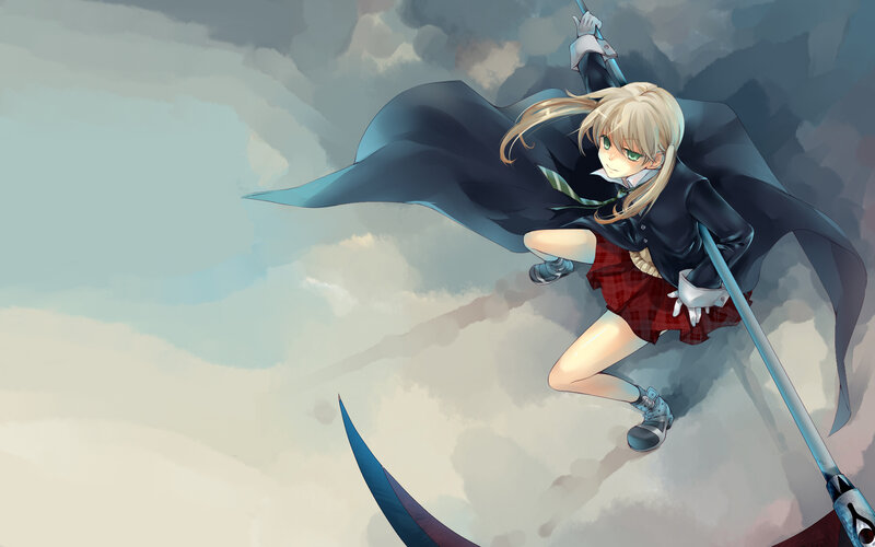 blonde girl with scythe