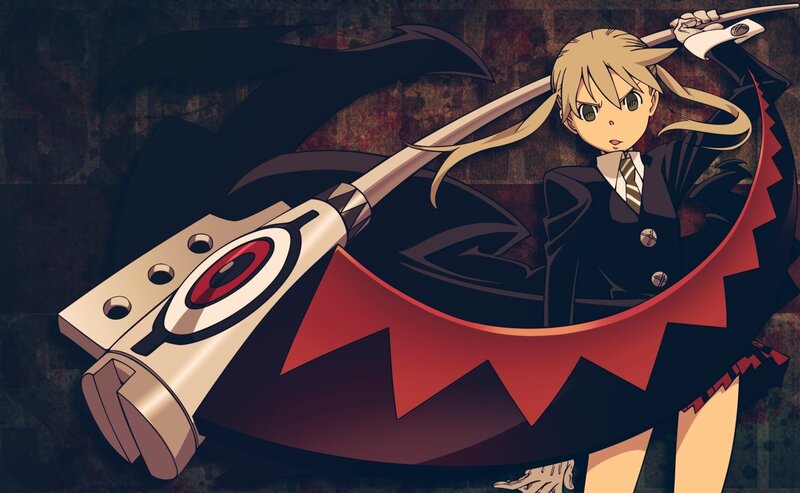 Blonde Girl with Scythe — Black, Dramatic, Anime