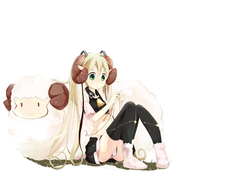 Blonde Girl with Sheep