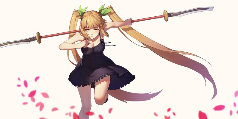 Blonde Girl with Spear — Black