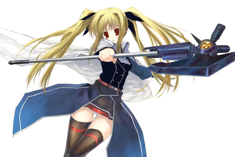 Blonde Girl with Spear — Blue
