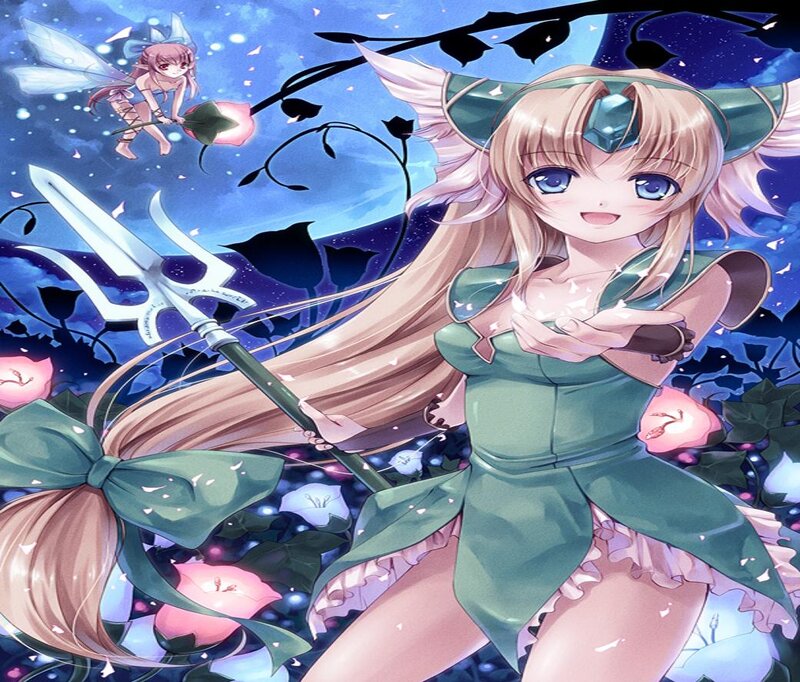 Blonde Girl with Spear — Green