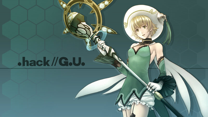 Blonde Girl with Staff — Green