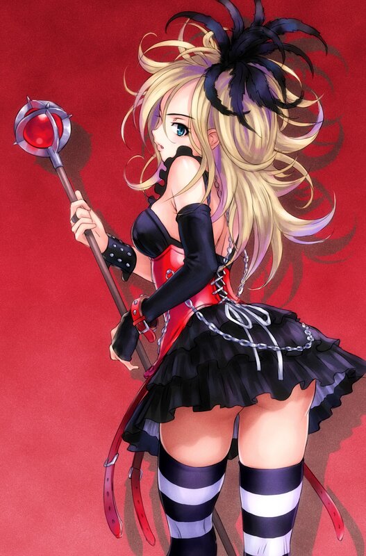 Blonde girl with staff