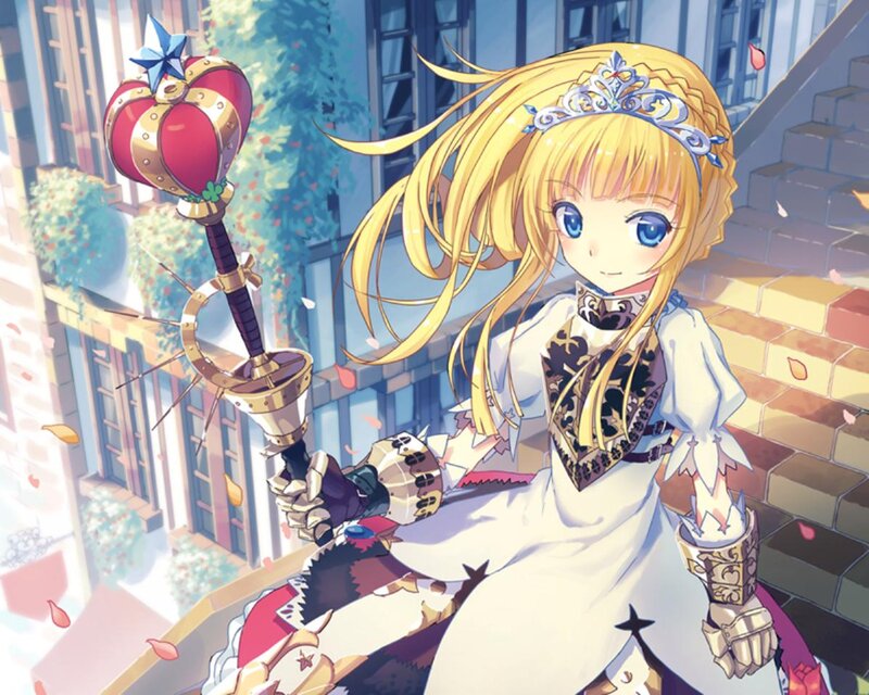 Blonde Girl with Staff — Yellow, Peaceful
