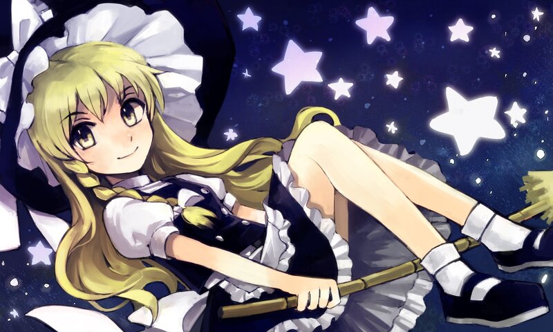 blonde girl with stars