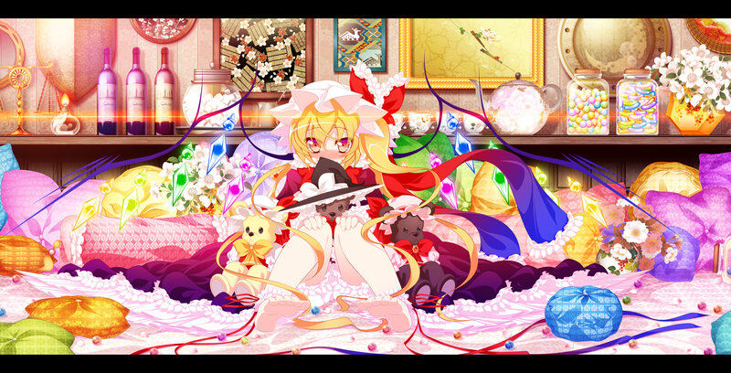 Blonde Girl with Stuffed Animals — Pink