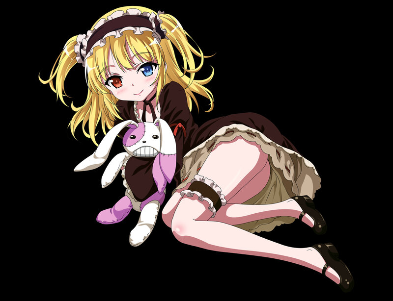 Blonde Girl with Stuffed Toy — Black