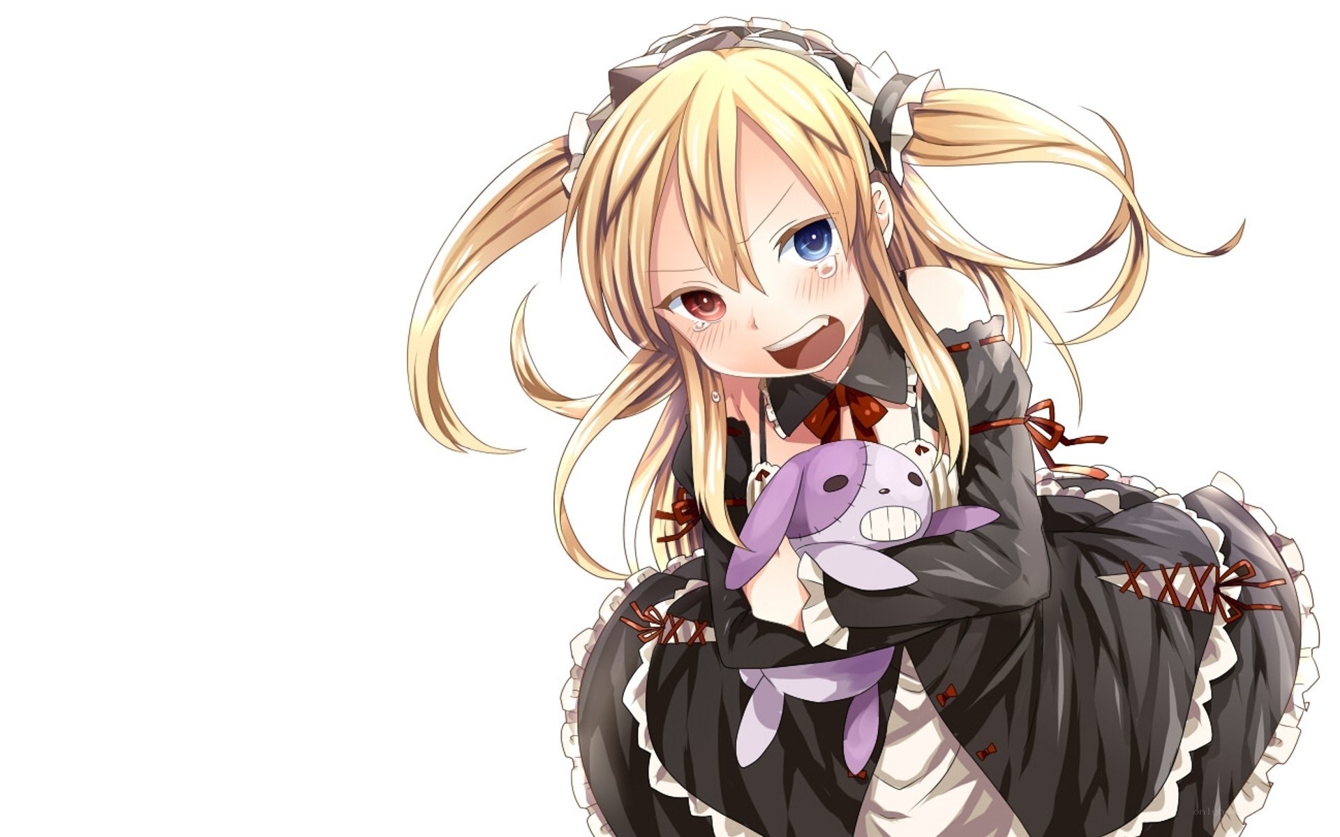 blonde girl with stuffed toy