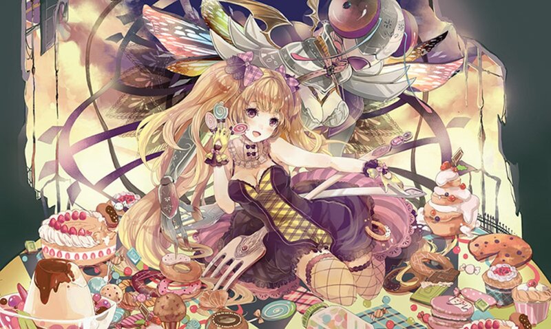Blonde Girl with Sweets — Yellow
